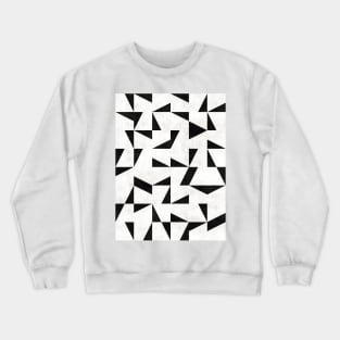 Mid-Century Modern Pattern No.11 - Black and White Concrete Crewneck Sweatshirt